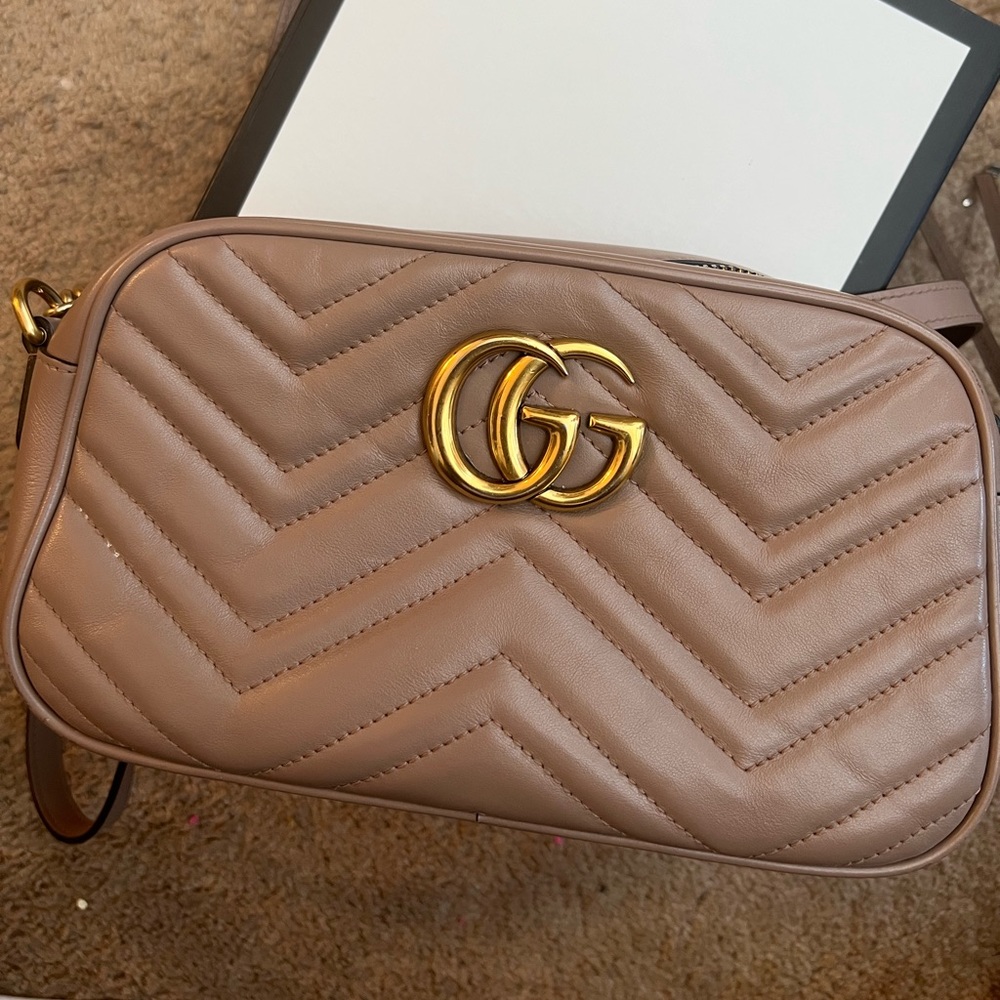 Authentic Gucci Matelasse Small Marmont GG Dusty Pink